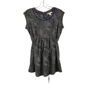 Motherhood Maternity Women's Cap Sleeve Peplum Top Black/Multi S Zip
